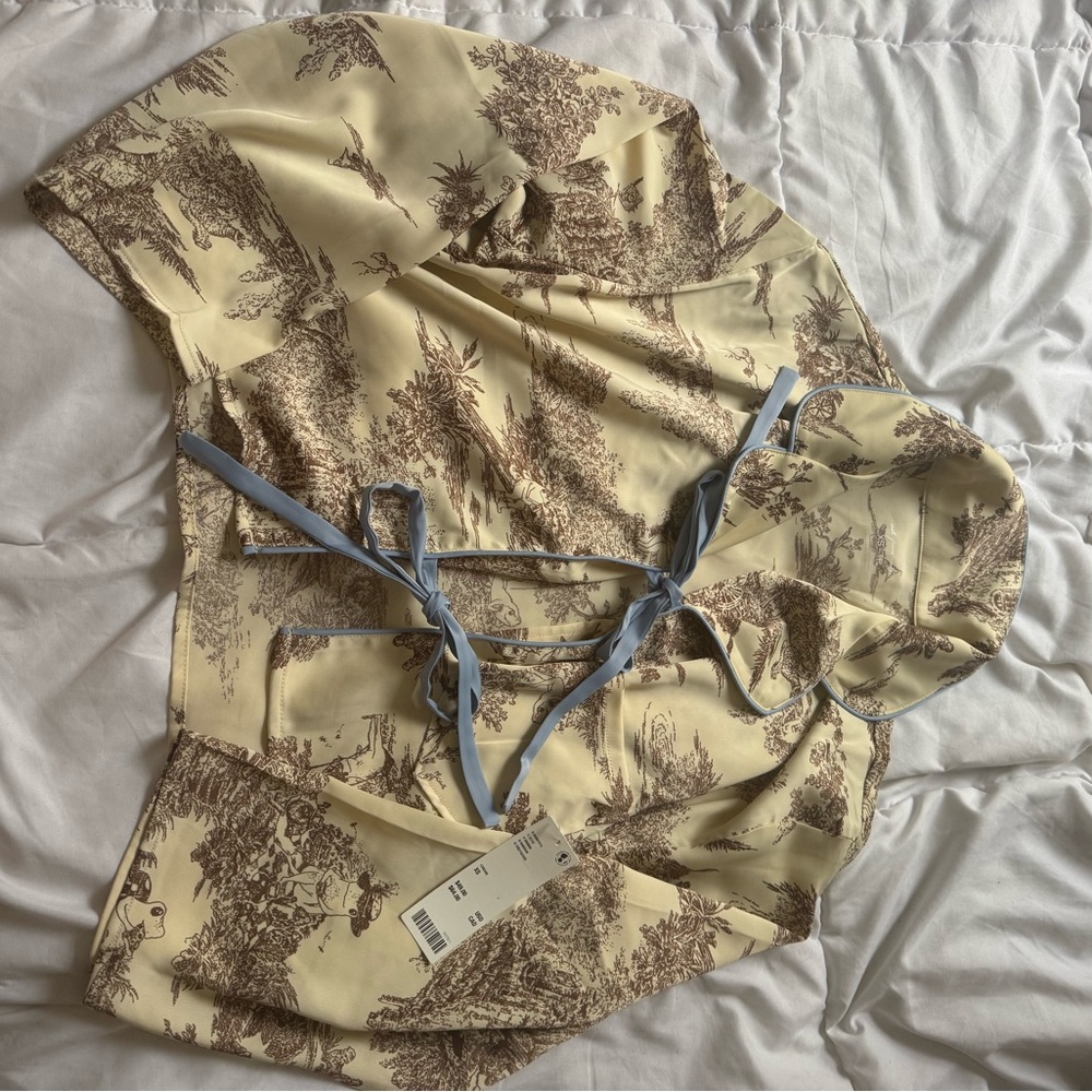 tan and brown urbanoutfitter satin toile top brand new with tags !